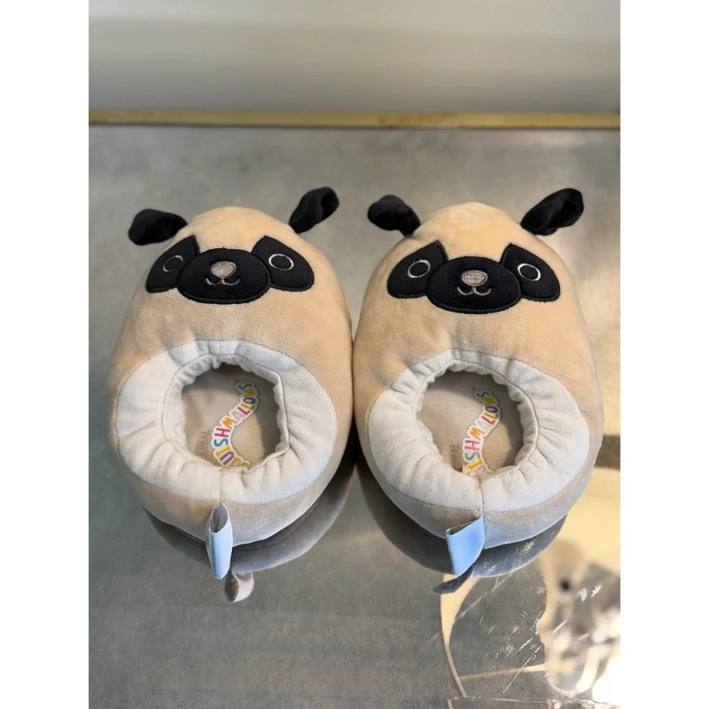 Squishmallows Pug Slippers Size 13/1 Unisex Kids Plush Dog House Shoes Cozy